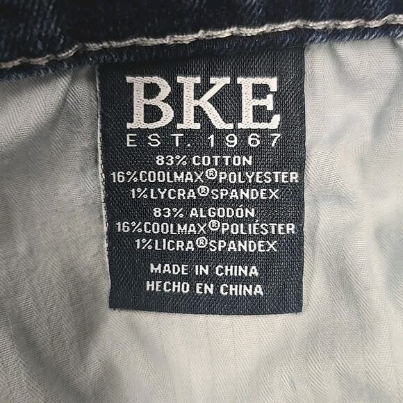 BKE Buckle Mens Jake Straight Jeans Sz 32x30 (32x28) Stretch Whiskered Denim - Picture 4 of 11